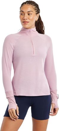 Oiselle Womens Flyout Wool Half-Zip Pink XS