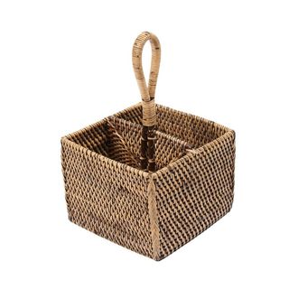 Bazar Bizar Cesta de rat&aacute;n en marr&oacute;n 18x18x29 cm