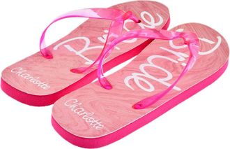 Generic Personalised with First Name, Bride Design Wedding Honeymoon Ladies Flip Flops UK Size 6-8