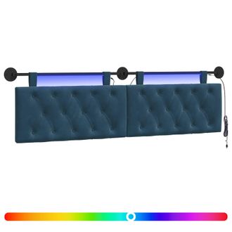 vidaXL Testiera Sospesa Blu Velluto Vidaxl