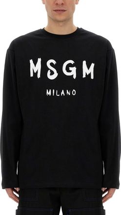 Msgm Black Full Sleeves T-Shirt
