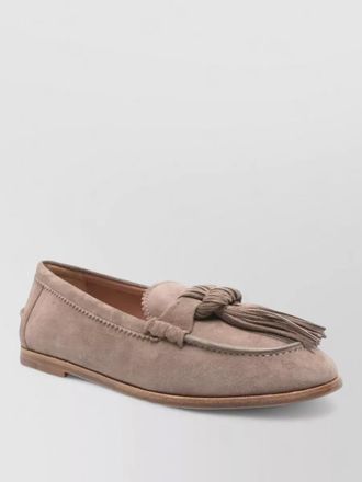 Aquazzura freddie suede tassel loafer flat shoe