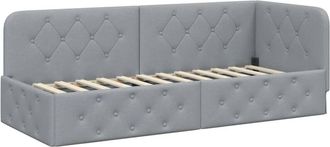 vidaXL Estructura De Cama En Esquina Gris Claro 80 X 200 Cm Tela Vidaxl