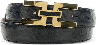 Elisabetta Franchi Logo-buckle Belt - Dames - Riemen - Zwart - M - Leer - Accessoires