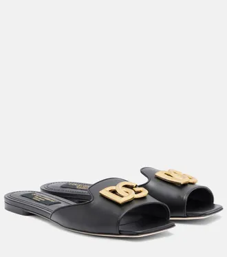Dolce & Gabbana Abaya DG leather mules