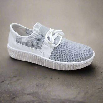 Gabor Womens Low-Top Trainers In Grey/ White