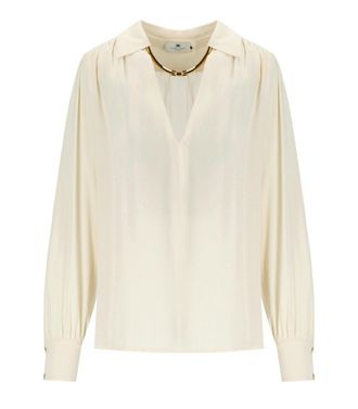 Elisabetta Franchi BLUSA CON GIOIELLO MILK ELISABETTA FRANCHI