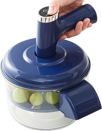 OEM M&aacute;quina Peladora De Uvas - Dispositivo Para Pelar Frutas - Preparaci&oacute;n R&aacute;pida De Alimentos - Rotaci&oacute;n Autom&aacute;tica - 20,8 X 25 Cm - Azul
