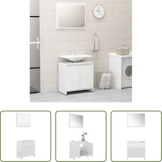 vidaXL vidaXL Arredamento da bagno - Set Mobili da Bagno Bianco Lucido in Legno Multistrato