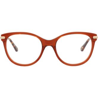 Chlo&eacute; 50mm Cat Eye Optical Glasses in Brown Gold Transparent at Nordstrom Rack