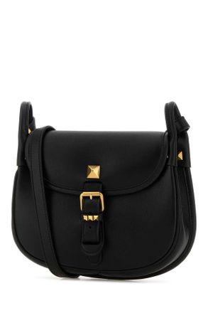 Valentino Garavani Womens Black Leather Flaneuse Crossbody Bag Nero Calf - Bos Taurus Borse A Tracolla
