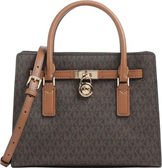 Michael Kors Hamilton Small Satchel - Dames - Handtassen - Bruin - ONE Size - Polyester - Tassen