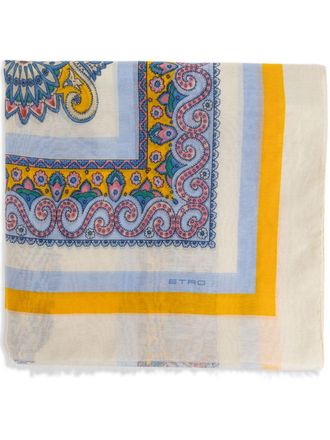 Etro Sjaal met paisley-print - Wit