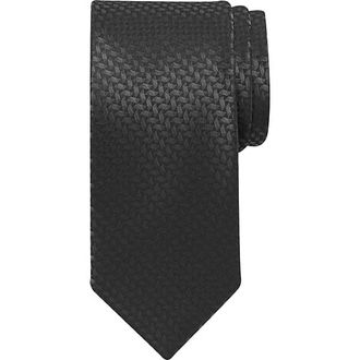 Pronto Uomo Mens Narrow Chevron Tie Black - Size: One Size - Only Available at Mens Wearhouse