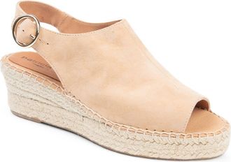 Patricia Green Stella Slingback Espadrille Platform Wedge Sandal in Tan Suede at Nordstrom, Size 10
