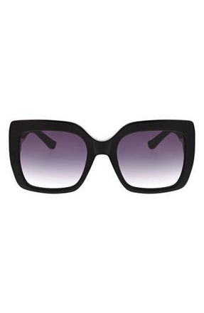 Oscar De La Renta 53mm Extreme Square Large Glam Sunglasses in Black at Nordstrom Rack