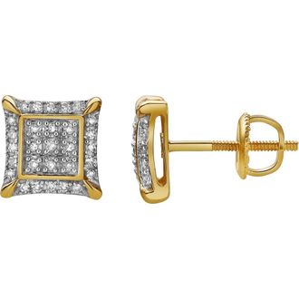 LuvMyJewelry Borrifar 10K Yellow Gold Diamond Unisex Earrings - 0.14 Cts at Nordstrom