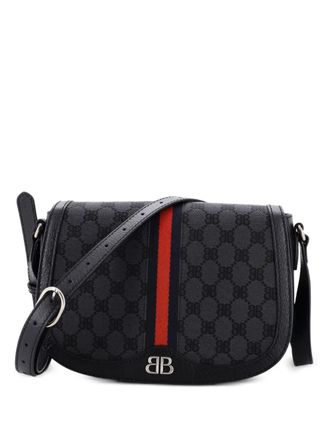 Gucci x Balenciaga The Hacker Project Flap Messenger Bag BB Canvas Medium crossbody bag - Black