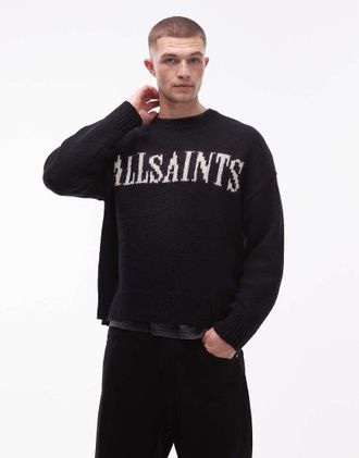 AllSaints Maglione nero con logo