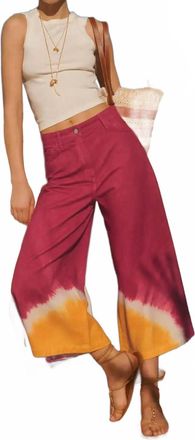 Vanessa Bruno Guaji Wide Leg Pants In Red/ Yellow