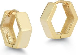 Glaze Jewelry Hexagon Huggie Hoop Earrings in Gold at Nordstrom Rack