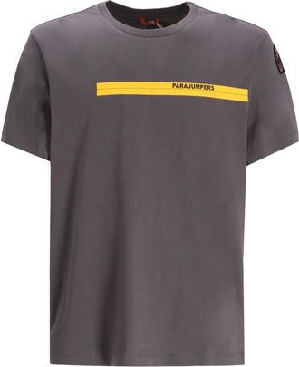 Parajumpers Grey Tape Stripe Logo T-Shirt
