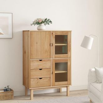 vidaXL Aparador De Madera Maciza De Pino 85x43x125 Cm Vidaxl