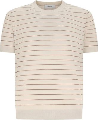 Lardini Sweaters - Heren - Ronde hals truien - Beige - S - Truien & Vesten