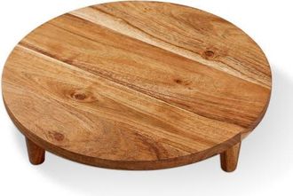 Tag Arc Round Footed Server Natural Acacia Wood Everyday Serving Tray in Brown at Nordstrom