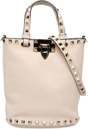 Valentino Pre-owned Valentino Leather Rockstud Bucket Bag Unisex XVRUGBY7LJ5M9VD3