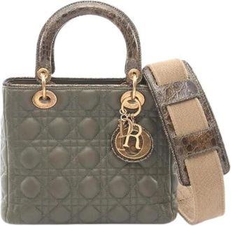 Dior Pre-owned Lady Dior Leren Handtas - Dames - Vintage Handtas - Groen - ONE Size - Leer - Vintage