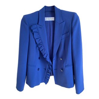 Max Mara Max Mara Blue Ruffle Lapel Tailored Jacket Size XXS