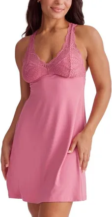 Fleur't Belle Poque Racerback Chemise in Lipstick at Nordstrom, Size Xx-Large