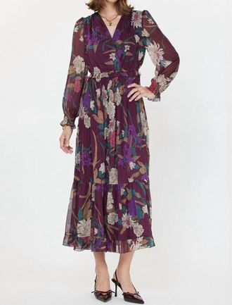 Current Air Krystal Dress In Wine Multi