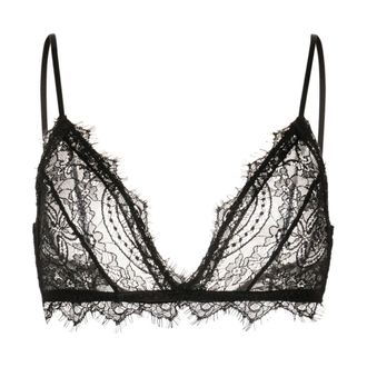 Anine Bing Bras, female, Black, Size: S Lace Bra With Trim