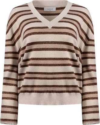 Nukus Nukus - Kim Pullover Stripe - Dames - Truien - Veelkleurig - Maat: L Viscose