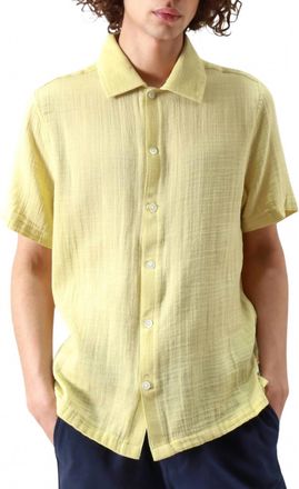 Far Afield Busey Double Cloth Button Shirt In Dusk Yellow