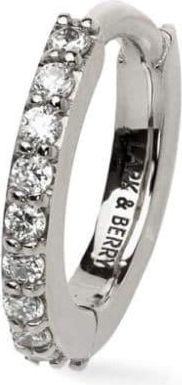 Lark & Berry 14kt white gold medium Modernist hoop earring - women - Lab Grown Diamond/14kt White Gold - One Size - Silver