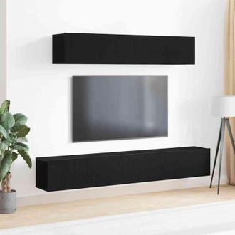 vidaXL Vidaxl - tv Cabinet Set 4 pcs Black oak 100 x 30 x 30 cm Engineered wood