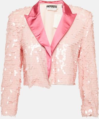 Rotate Pink Sequin And Satin Blazer
