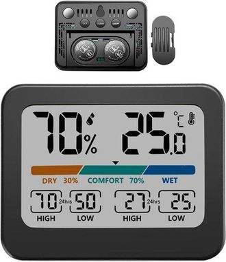 OEM Medidor Digital De Temperatura, Higr&oacute;metro Y Humedad - Monitor Clim&aacute;tico - Pantalla A Color Grande - 9,3 X 7,3 X 1,9 Cm - Blanco