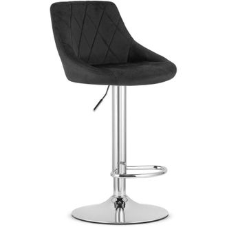 OEM Taburete Kast - Terciopelo Negro / Base Cromada
