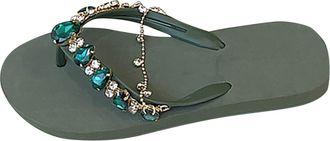 Generic Sparkly Sandals for Women,Womens Ladies Sandals Glitter Sliders Summer Thong Sandal Flat Sandal for Women Sparkly Shoes Flip-Flop,Beach Pool Shoes Non