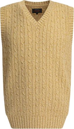 Beams Plus Gilet in maglia con scollo a V - Toni neutri