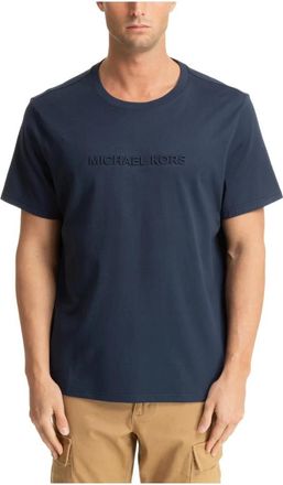 Michael Kors Effen Logo T-shirt - Heren - T-shirts - Blauw - L - Katoen - Tops