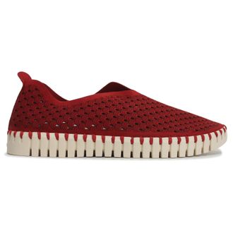 Ilse Jacobsen Tulip 3275 Textile Womens Slip On Shoes - Deep Red - Size:UK 8