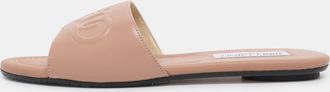 Jimmy Choo London Nude Pink Leather Tiaret Flat Slides