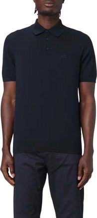 A|X Armani Exchange Polo shirt met normale pasvorm en kenmerkend logo - Heren - Ronde hals truien - Blauw - XL - Katoen - Truien & Vesten
