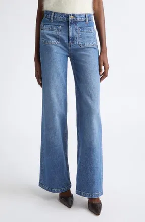 Ramy Brook Cleo High Waist Wide Leg Jeans in Mid Cerulean at Nordstrom, Size 28