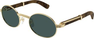 Cartier Green Round Mens Sunglasses CT0464S 015 55